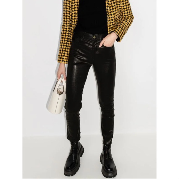 👖Frame Leather Le Sylvie Slender Straight 
Noir - Picture 6 of 16